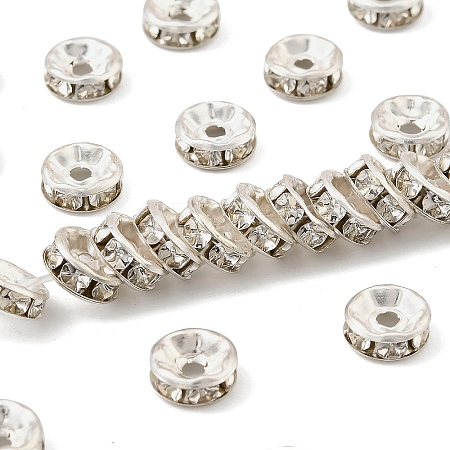 Iron Crystal Rhinestone Spacer Beads X-RB-A009-8MM-S-1