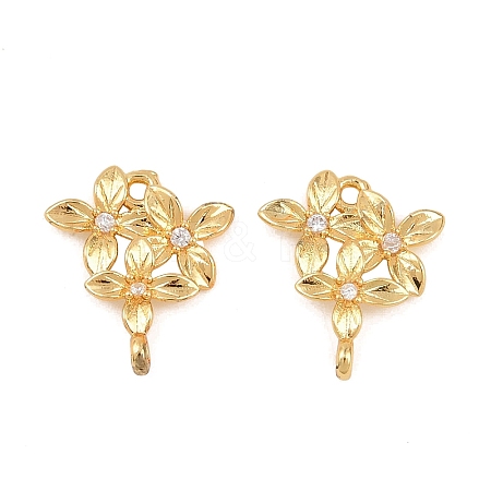 Brass Pave Cubic Zirconia Connector Charms KK-H533-08C-G-1