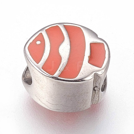 304 Stainless Steel European Beads STAS-F195-120P-1