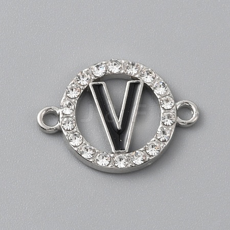 Zinc Alloy Crystal Rhinestone Connector Charms ALRI-WH0005-17V-P-1