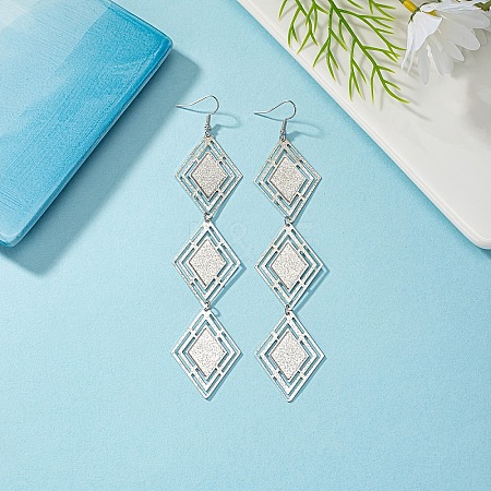 Alloy Rhombus Dangle Earrings FS-WG9FBBE-01-1