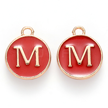 Golden Plated Alloy Enamel Charms ENAM-S118-03M-1