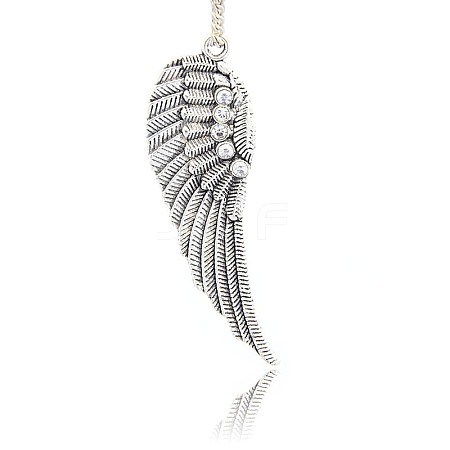 Antique Silver Plated Alloy Wing Big Pendants LS-ALRI-N019-04-1