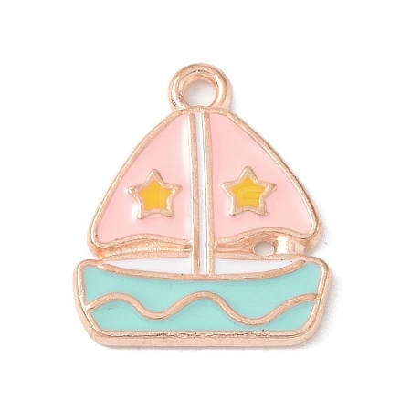 Golden Plated Alloy Enamel Pendants FIND-M015-01G-A-1