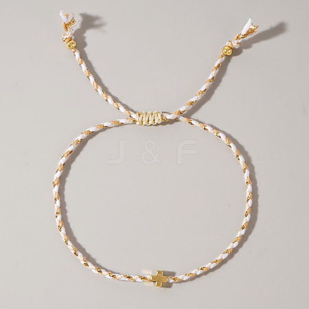Mother's Day Adjustable Brass Bead Braided Bead Bracelets YE2550-4-1