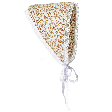 Flower Decor Lace Triangle Bandanas OHAR-WH20005-08B-1