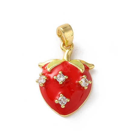 Brass Micro Pave Cubic Zirconia Pendants KK-P320-07B-G-1