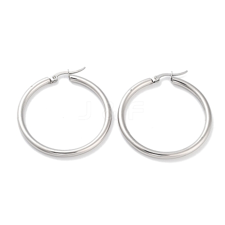 Non-Tarnish Ring 304 Stainless Steel Hoop Earrings for Women Men EJEW-B049-01E-P-1