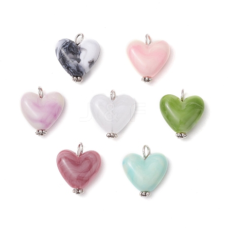 Imitation Gemstone Acrylic Pendants PALLOY-JF03955-02-1