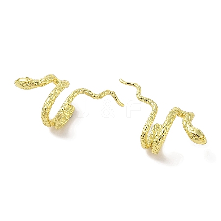 Snake Brass Cuff Earrings for Women EJEW-I305-13G-1