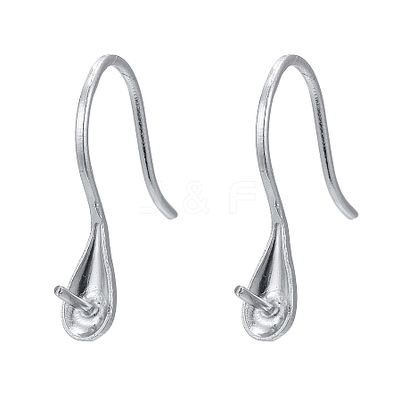 Anti-Tarnish Rhodium Plated 925 Sterling Silver Earring Hooks STER-E041-14P-1