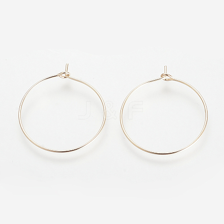 Brass Hoop Earrings X-KK-S327-10KC-1