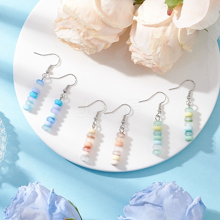 3 Pairs Glass Dangle Earrings EJEW-JE06643-1