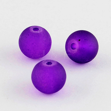 Baking Paint Transparent Glass Beads Strands X-GLAA-S031-12mm-36-1