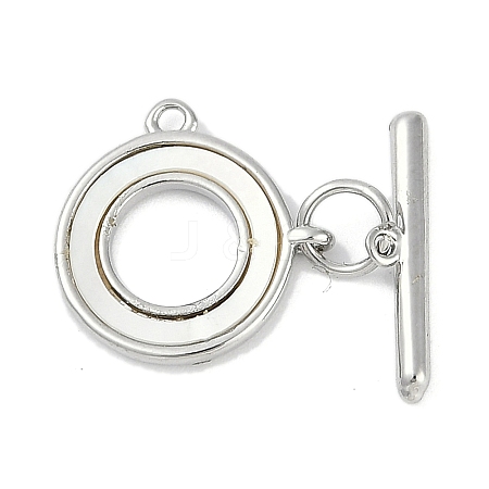 Brass & Shell Toggle Clasps KK-K391-10P-1