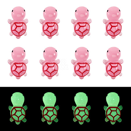 12Pcs Luminous Translucent Resin Sea Animal Cabochons RESI-TA0004-56D-1