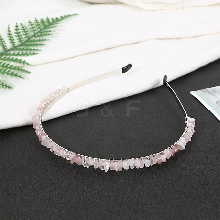 Natural Rose Quartz Hair Bands PW-WG2EC7C-05-1