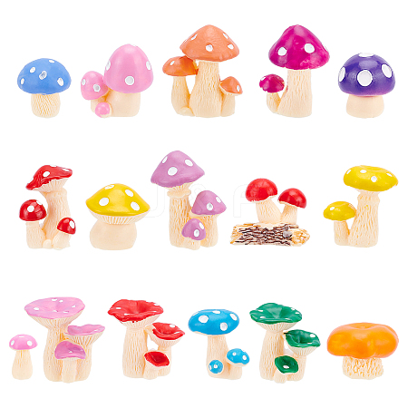   16Pcs 16 Style Resin Decoration DJEW-PH0001-07-1