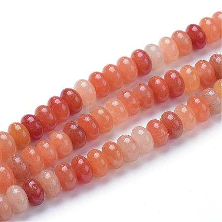 Natural Red Aventurine Bead Strands G-R408-5x8-18-1