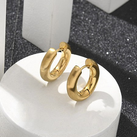 Frosted 304 Stainless Steel Huggie Hoop Earrings for Women EJEW-C096-32F-G-1