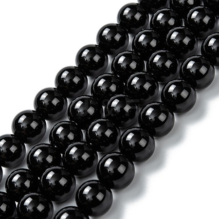 Natural Black Onyx Beads Strands G-Z024-02A-1