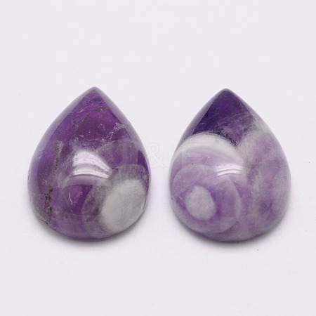 Teardrop Natural Amethyst Cabochons G-K026-03-1