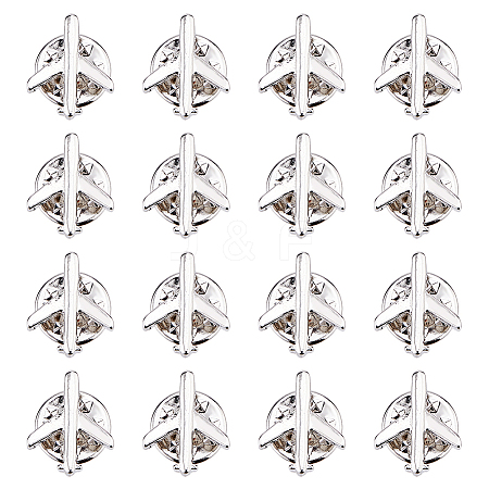 16Pcs Airplane Brooches JEWB-FH0002-34-1
