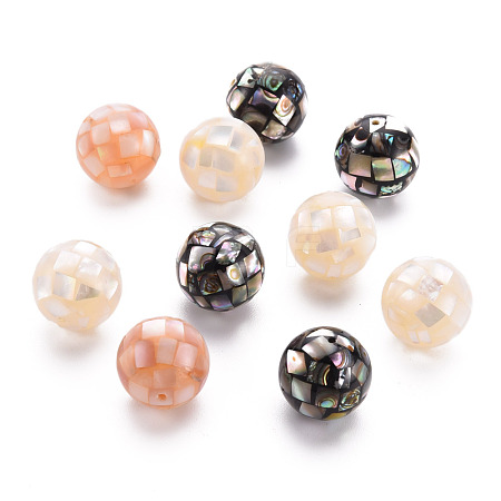 Natural Mixed Shell Beads SSHEL-T014-37-14mm-1