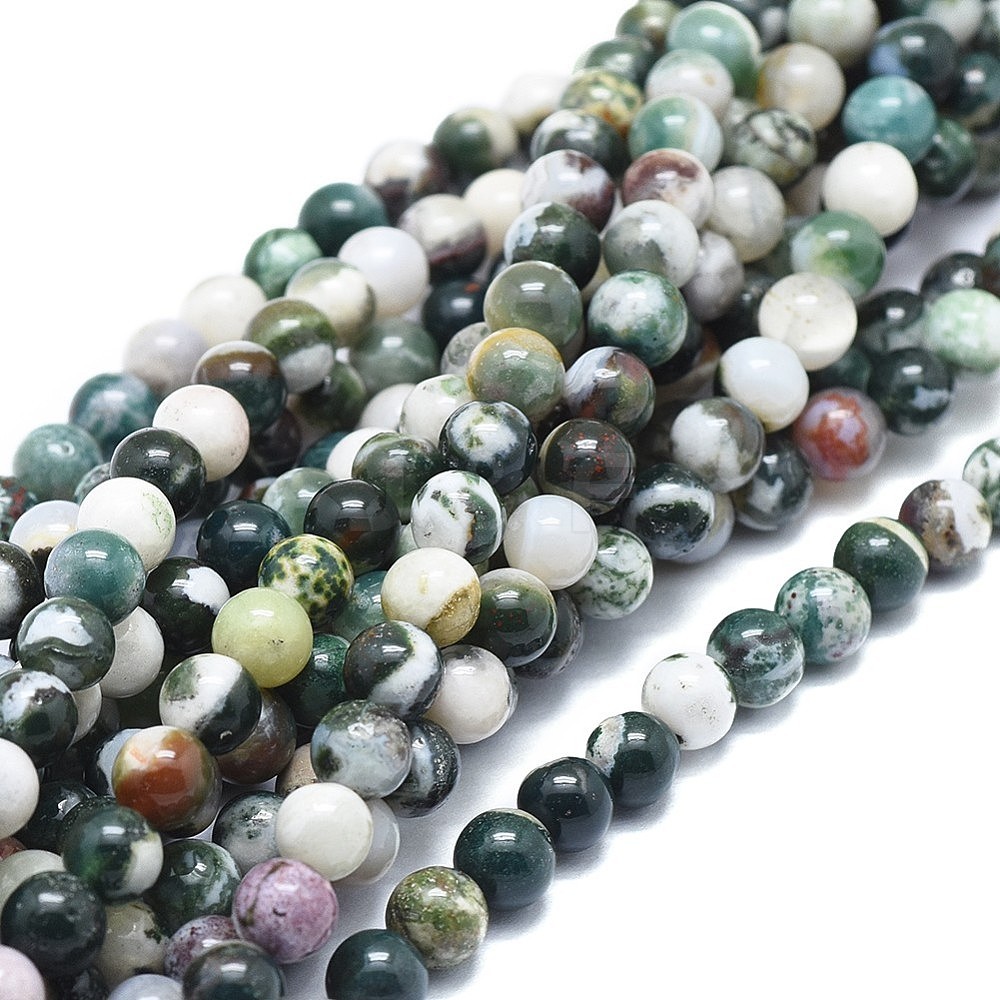 Wholesale Natural Tree Agate Beads Strands - Jewelryandfindings.com