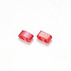 2-Hole Baking Painted Transparent Glass Seed Beads SEED-S031-M-254-2