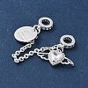 Brass Micro Pave Clear Cubic Zirconia Cable Chain European Beads KK-G531-07B-S-2