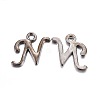 Gunmetal Plated Alloy Letter Pendants PALLOY-P097-03-N-1