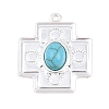 304 Stainless Steel with Synthetic Turquoise Pendants STAS-H253-01C-S-1