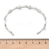 Brass Micro Pave Clear Cubic Zirconia Cuff Bangles for Women BJEW-A172-04P-4