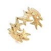 Adjustable 304 Stainless Steel Cuff Open Rings for Women RJEW-Z122-03G-02-4