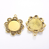 Tibetan Style Pendant Cabochon Settings X-TIBE-A21387-AG-FF-2