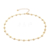 Brass Enamel Daisy Link Chain Necklaces NJEW-JN03173-1