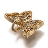 Brass Micro Pave Clear Cubic Zirconia Charms ZIRC-B002-47G-3