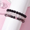 3Pcs 3 Styles Natural Mixed Gemstone Round Beaded Stretch Bracelets Set BJEW-JB10139-01-3