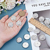14Pcs 1-Hole Alloy Glass Shank Buttons BUTT-MA0001-16B-S-3