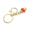Fortune Cat Porcelain Pendant Keychain KEYC-G064-03D-3