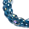 Transparent Electroplate Glass Beads Strands X-EGLA-N013-T6mm-B25-3