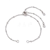 Non-Tarnish 2Pcs 2 Colors 304 Stainless Steel Satellite Chain Bracelet Slider Making AJEW-JB01242-02-1