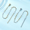 2Pcs 304 Stainless Steel Two Tone Paperclip Chains Bracelets for Women BJEW-JB12741-1