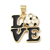 Football Theme Brass Enamel Pendants KK-A303-01A-G02-1