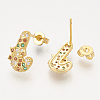 Brass Cubic Zirconia Pendants & Stud Earrings & Adjustable Rings Jewelry Sets SJEW-S043-14-5