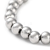 Non-Tarnish 316 Surgical Stainless Steel Round Beaded Stretch Bracelets BJEW-M305-01D-P-2