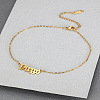 304 Stainless Steel Constellation Word Link Chain Anklets for Women FS-WG5BE8C-03-1