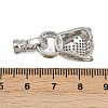 Brass Micro Pave Cubic Zirconia Fold Over Clasps ZIRC-L062-K01-P-3
