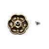 1-Hole Alloy & Turquoise Buttons PALLOY-WH0092-16A-AB-2